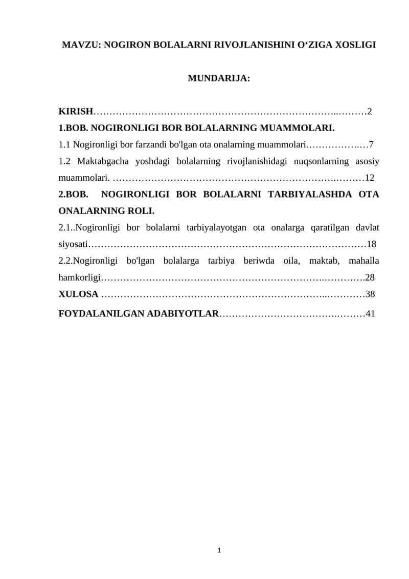 Nogiron bolalarni rivojlanishini o'ziga xosligi 1