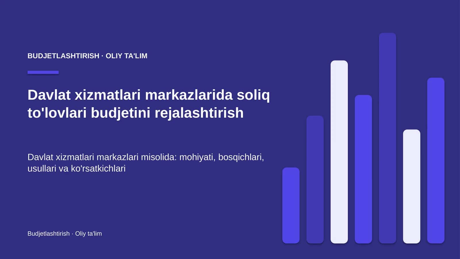 Davlat xizmatlari markazlarida soliq to'lovlari budjetini rejalashtirish 1