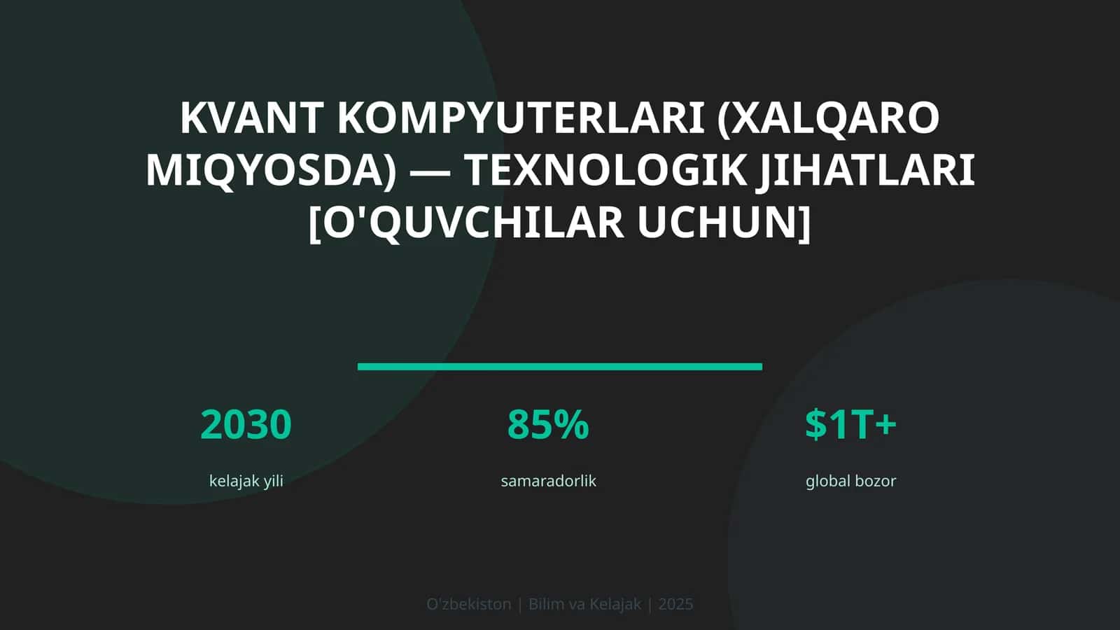 Kvant kompyuterlari (xalqaro miqyosda) — texnologik jihatlari [o'quvchilar uchun] 1
