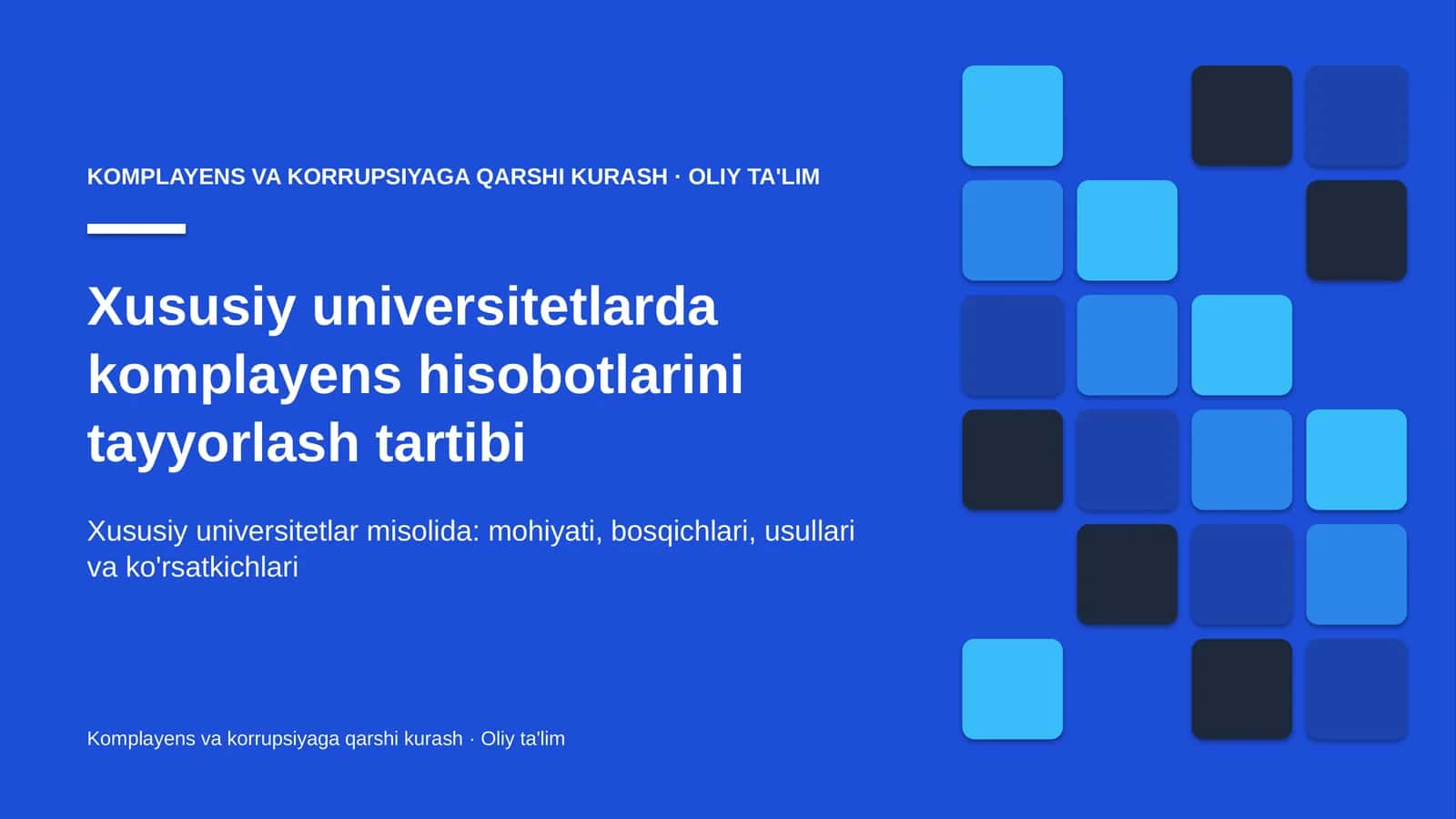 xususiy universitetlarda komplayens hisobotlarini tayyorlash tartibi 7363 1