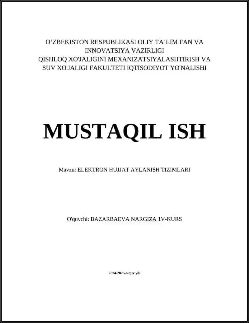 ELEKTRON HUJJAT AYLANISH TIZIMLARI