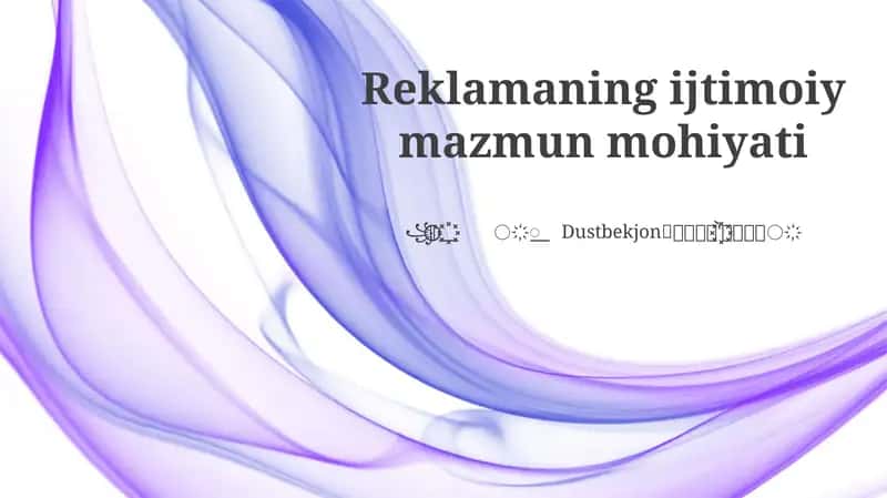 Ijtimoiy Reklamaning Ijtimoiy Mazmun Mohiyati 1