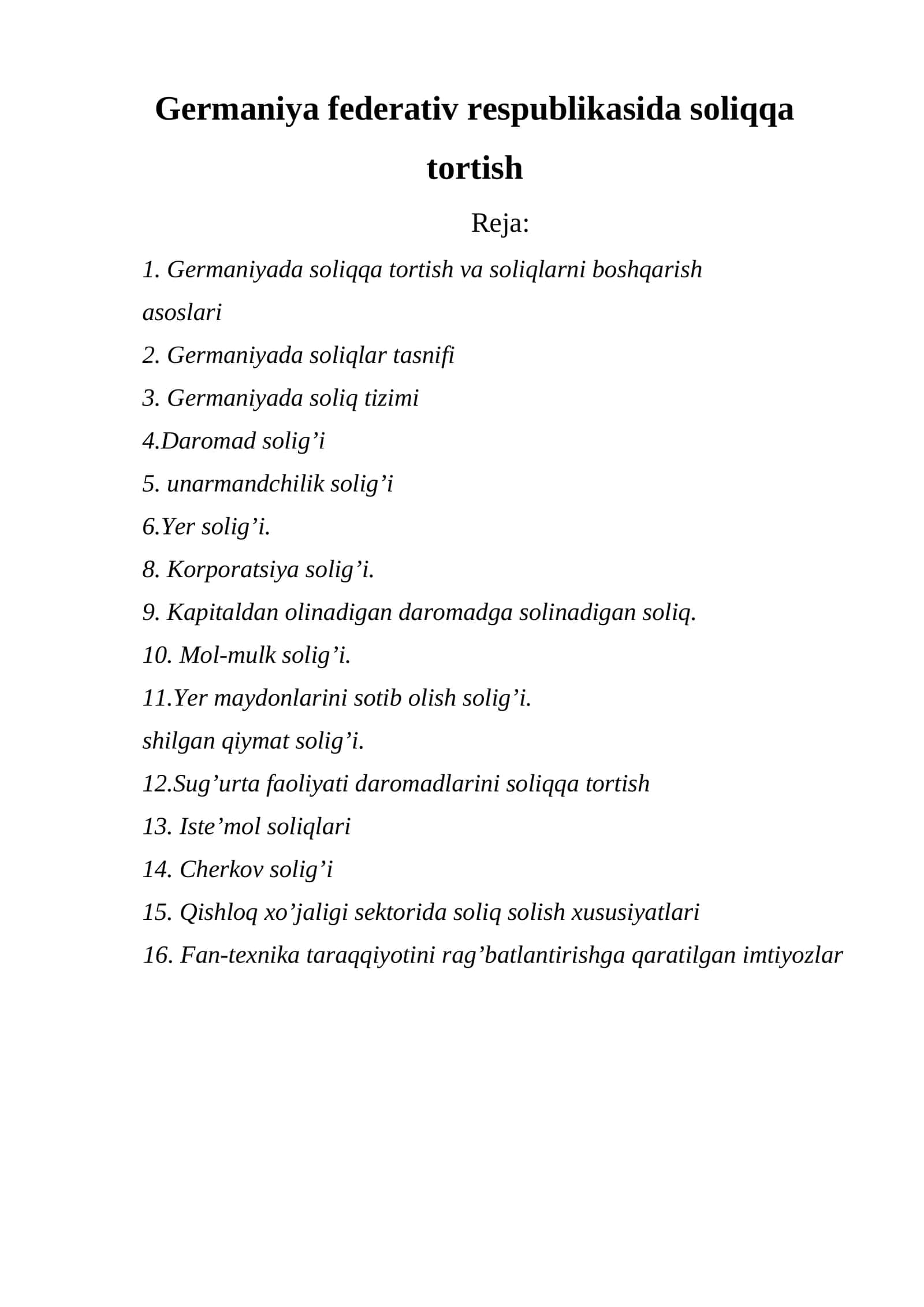 Gеrmаniyadа soliqqа tortish vа soliqlаrni boshqаrish 1