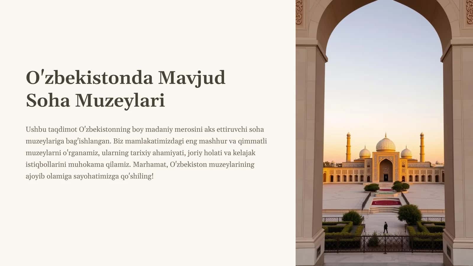 O'zbekistonda Mavjud Soha Muzeylari 1