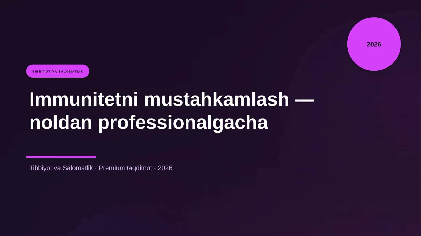 Immunitetni mustahkamlash — noldan professionalgacha 1