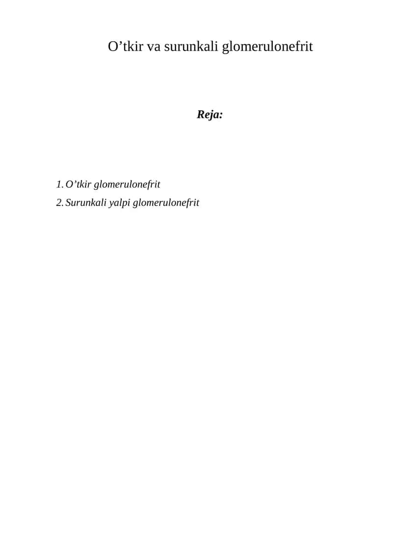 O’tkir va surunkali glomerulonefrit 1