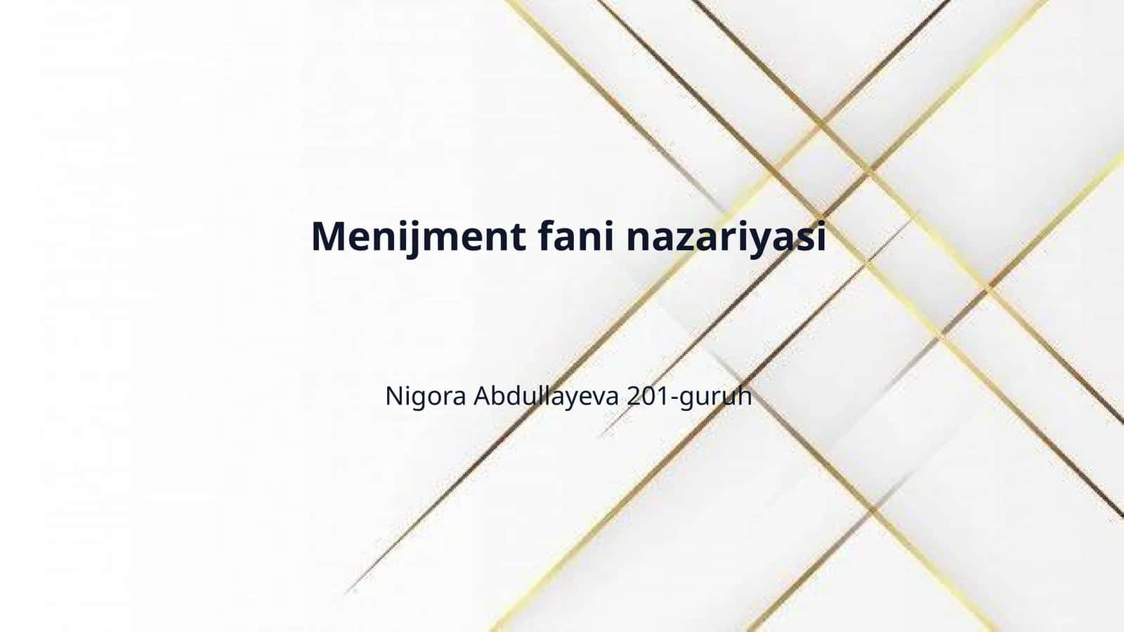 Menijment fani nazariyasi 1