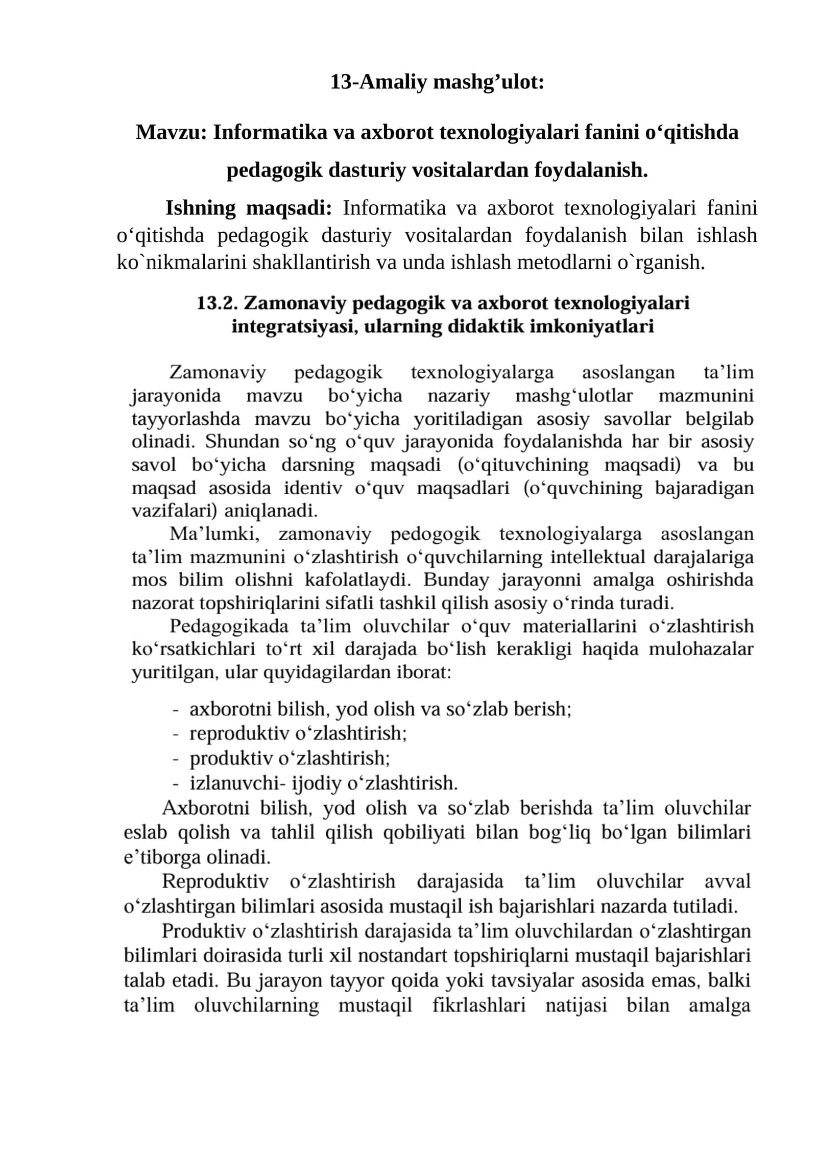 Informatika va axborot texnologiyalari fanini o‘qitishda pedagogik dasturiy vositalardan foydalanish 1