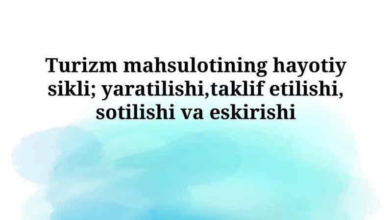 Turizm mahsuloti 1