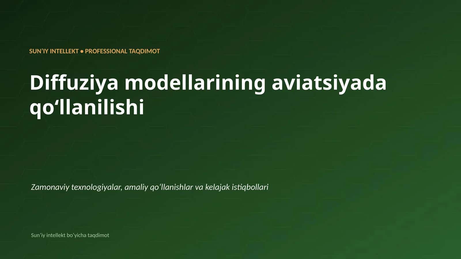 Diffuziya modellarining aviatsiyada qoʻllanilishi 1