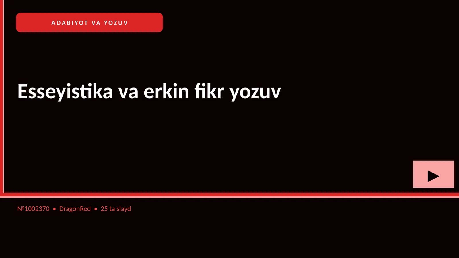 Esseyistika va erkin fikr yozuv 1