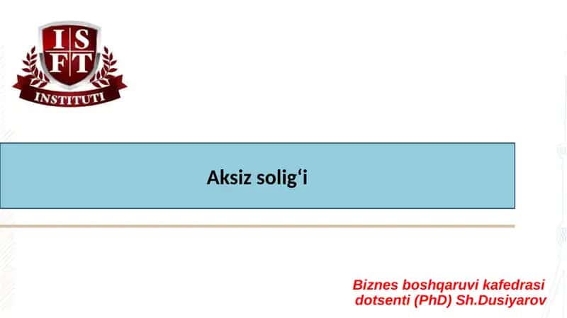 Aksiz solig‘i 1
