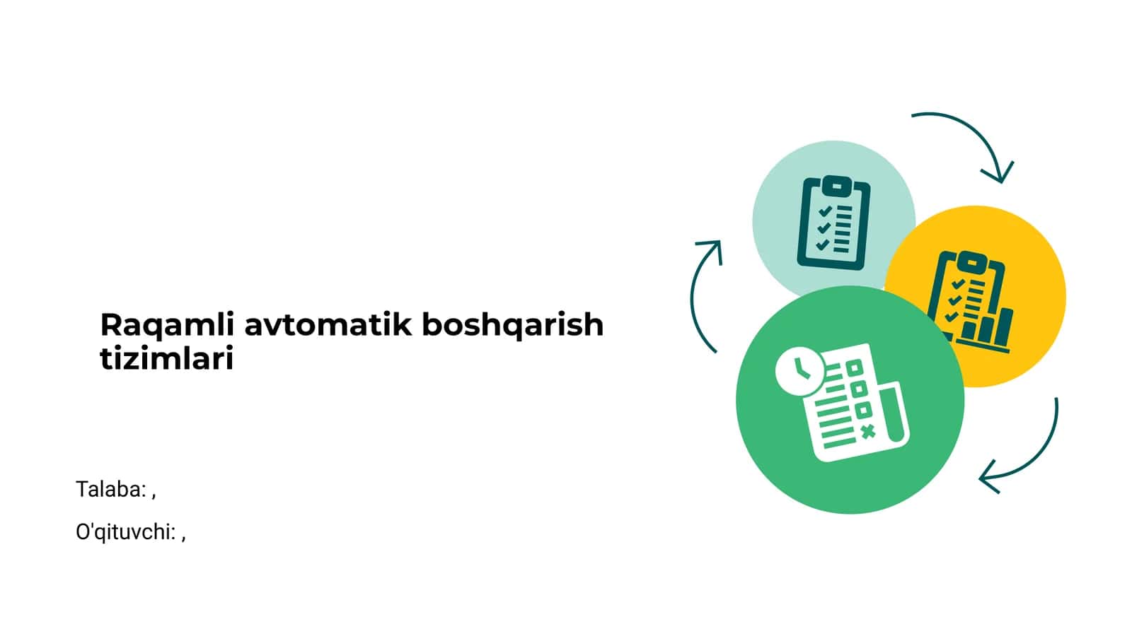Raqamli avtomatik boshqarish tizimlari 1