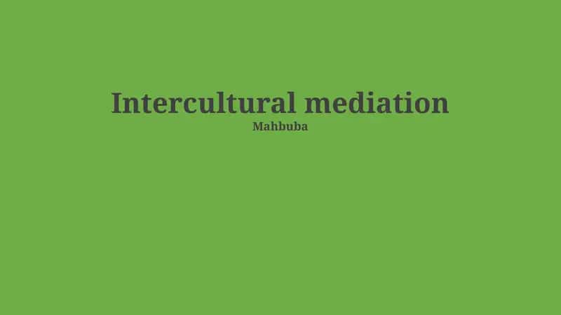 Intercultural Mediation 1