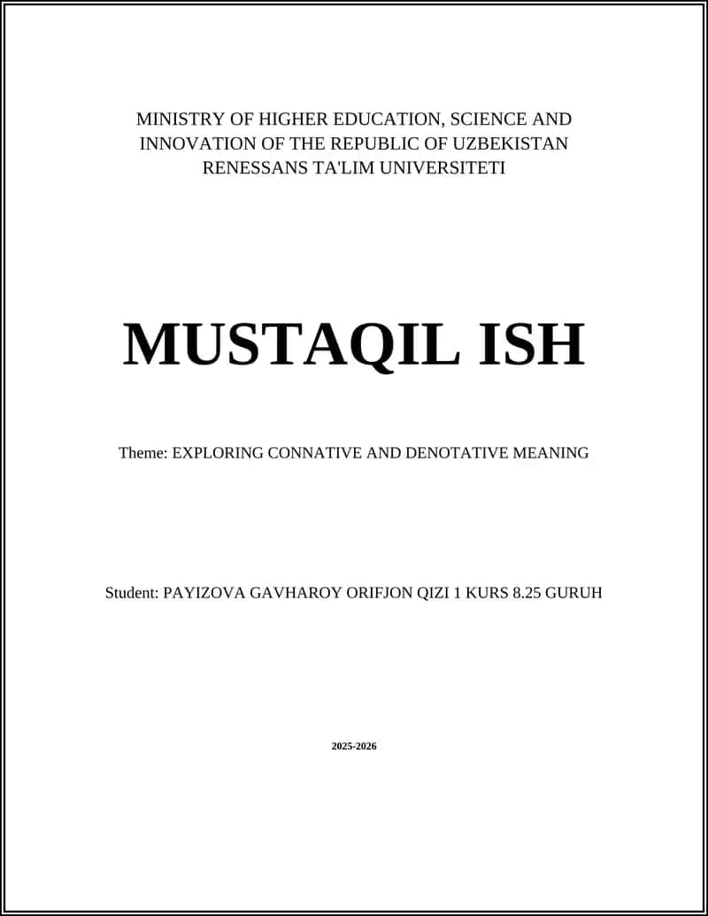 EXPLORING CONNATIVE AND DENOTATIVE MEANING 1