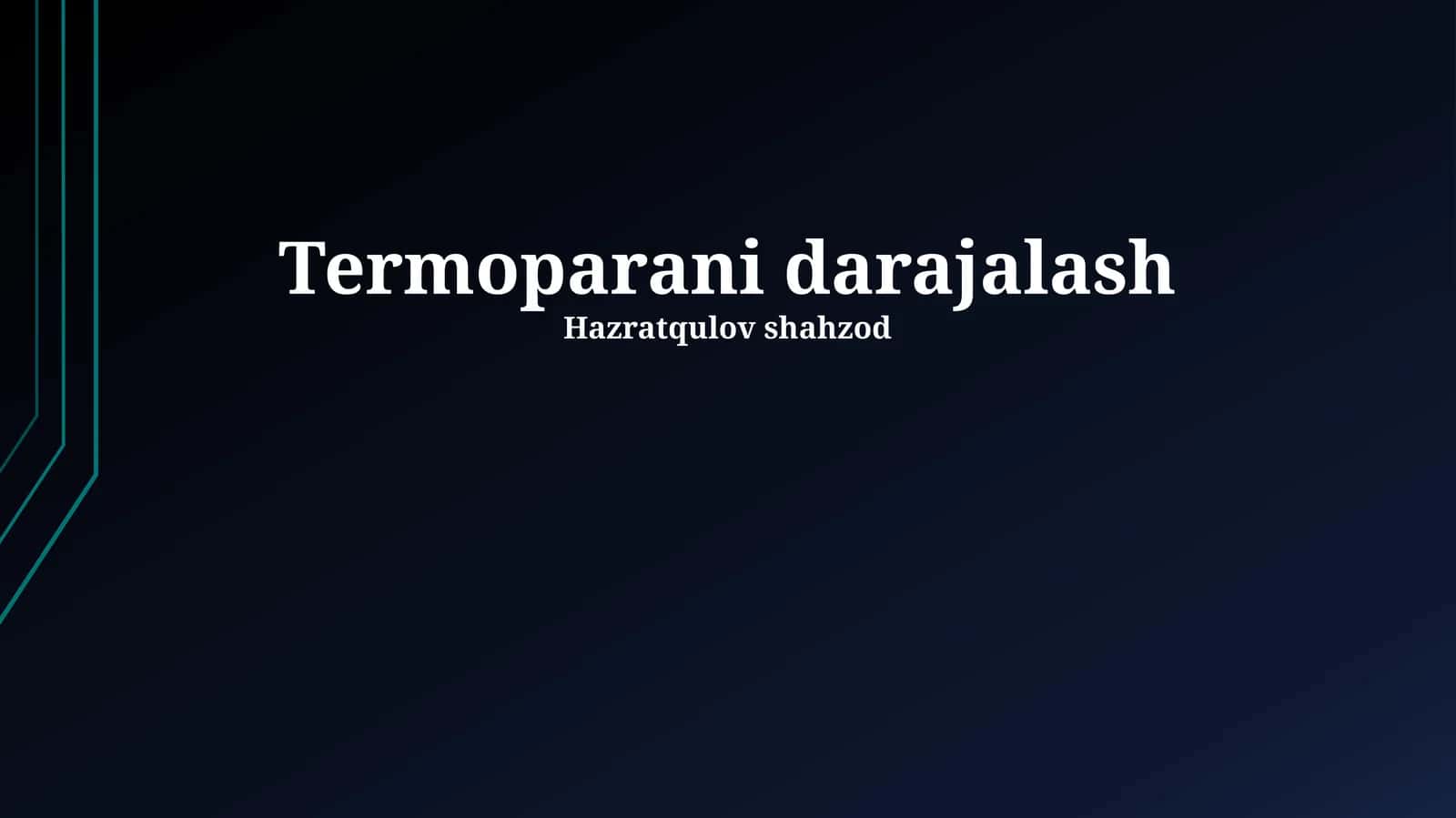 Termoparani darajalash 1