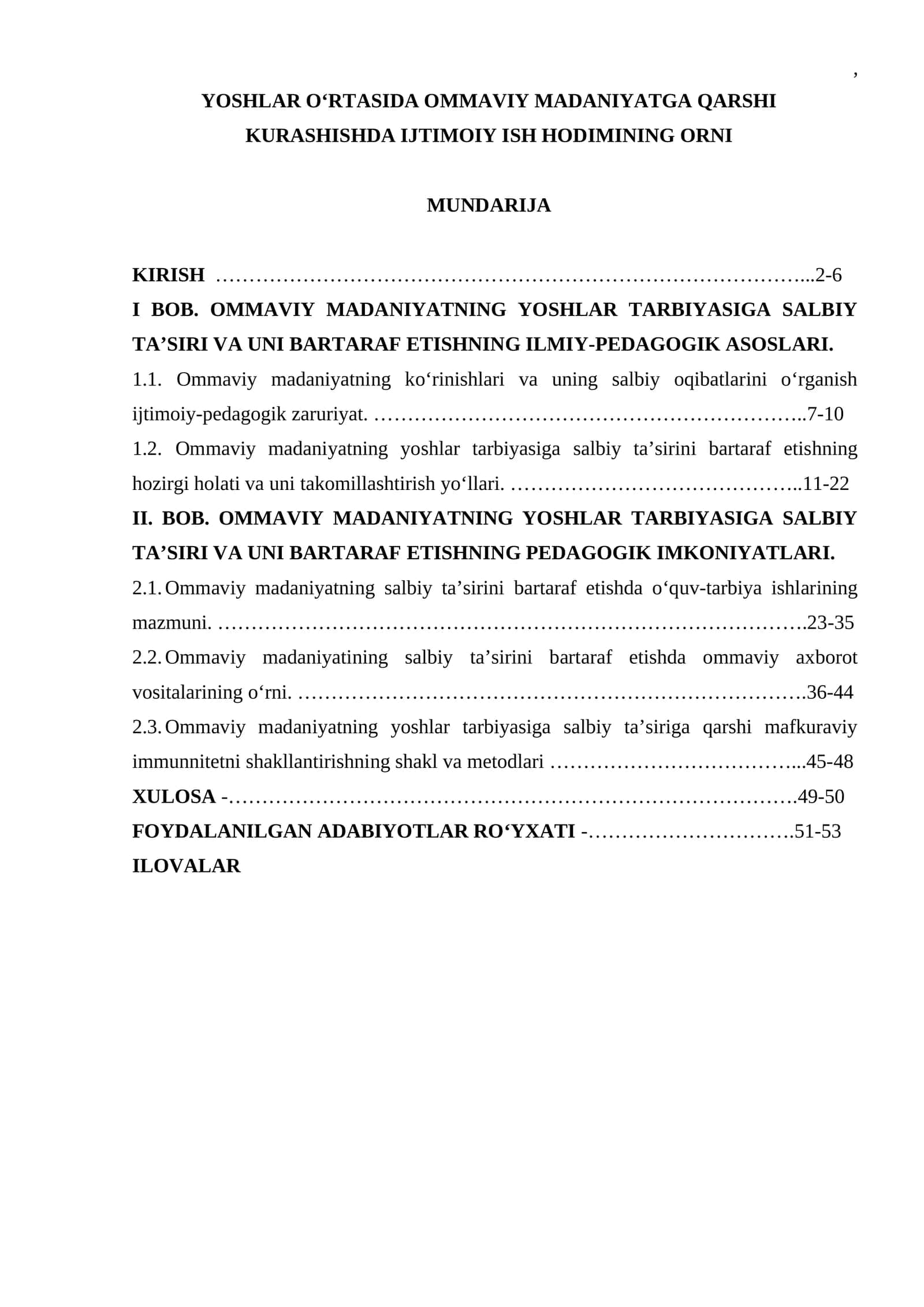 OMMAVIY MADANIYATGA QARSHI KURASHISHDA IJTIMOIY ISH HODIMINING ORNI 1