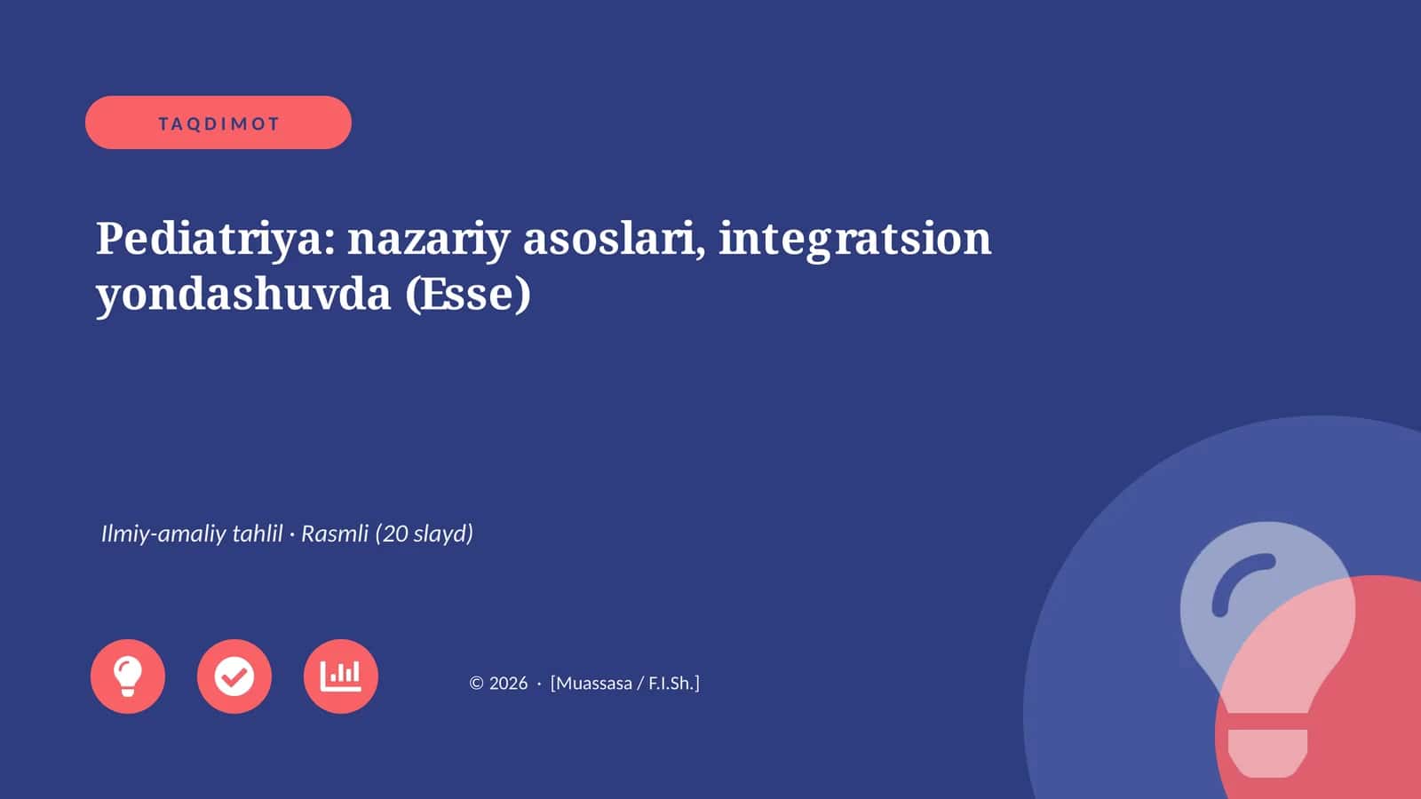 Pediatriya: nazariy asoslari, integratsion yondashuvda (Esse) 1