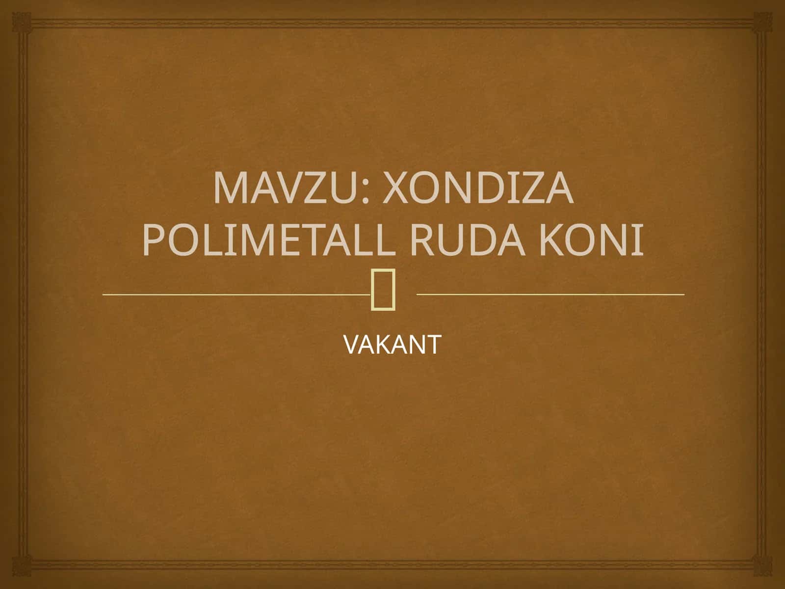 XONDIZA POLIMETALL RUDA KONI 1