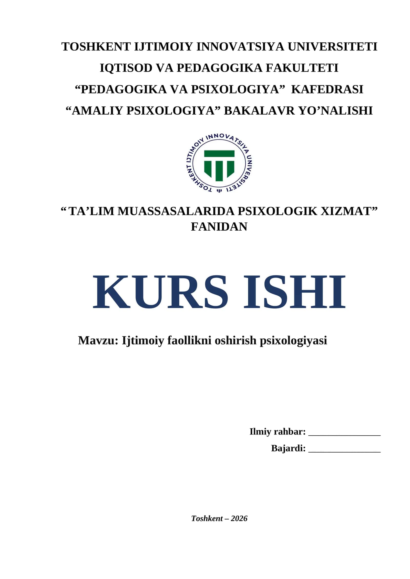 Ijtimoiy faollikni oshirish psixologiyasi. 1