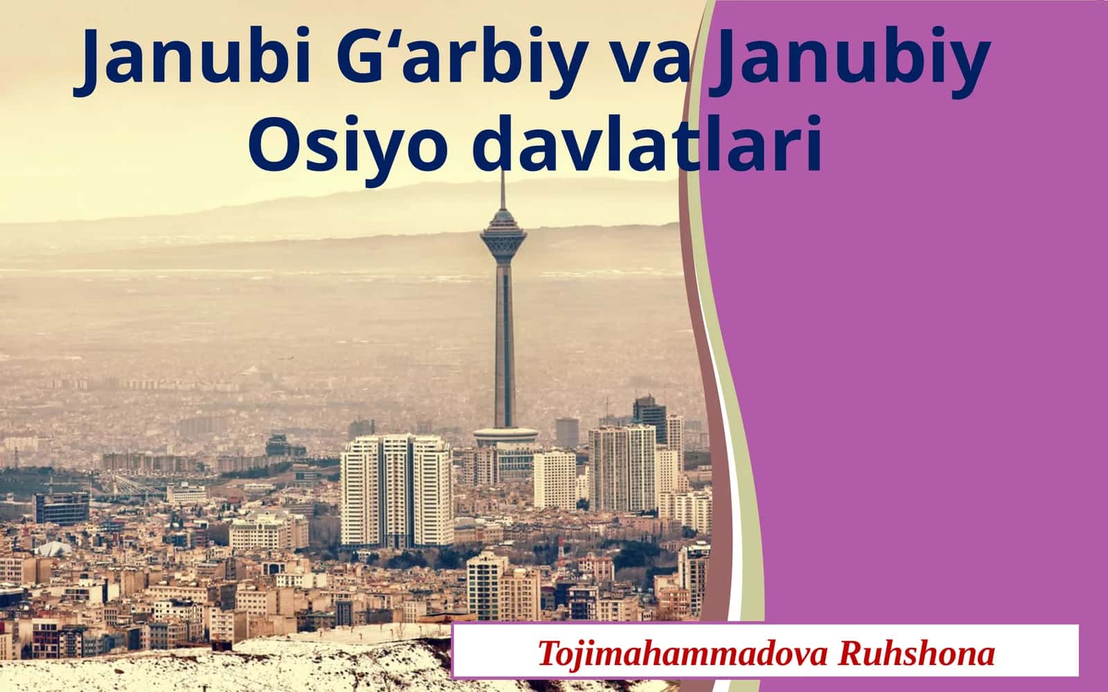 JanubiG‘arbiyvaJanubiyOsiyodavlatlari 1