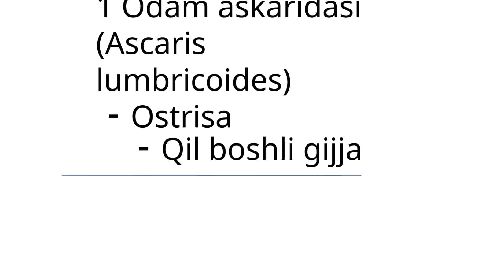 Odam askaridasi (Ascaris lumbricoides) 1
