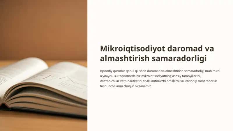 Mikroiqtisodiyot daromad va almashtirish samaradorligi 1