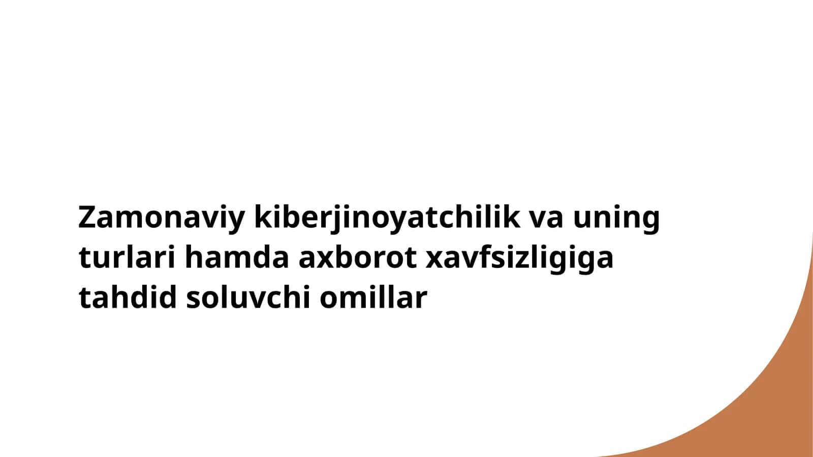 Zamonaviy kiberjinoyatchilik va uning turlari hamda axborot xavfsizligiga tahdid soluvchi omillar 1