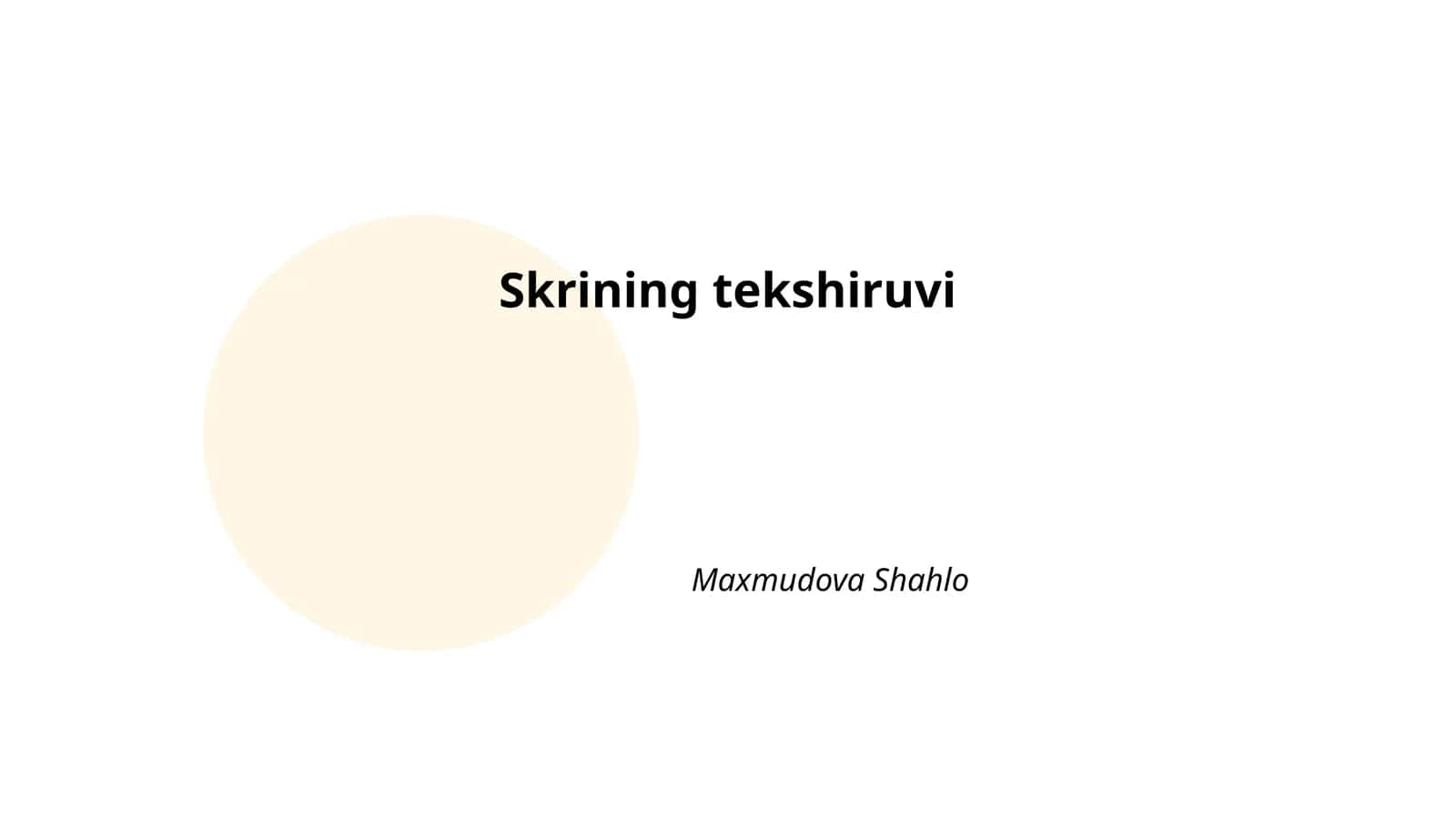 Skrining tekshiruvi 1