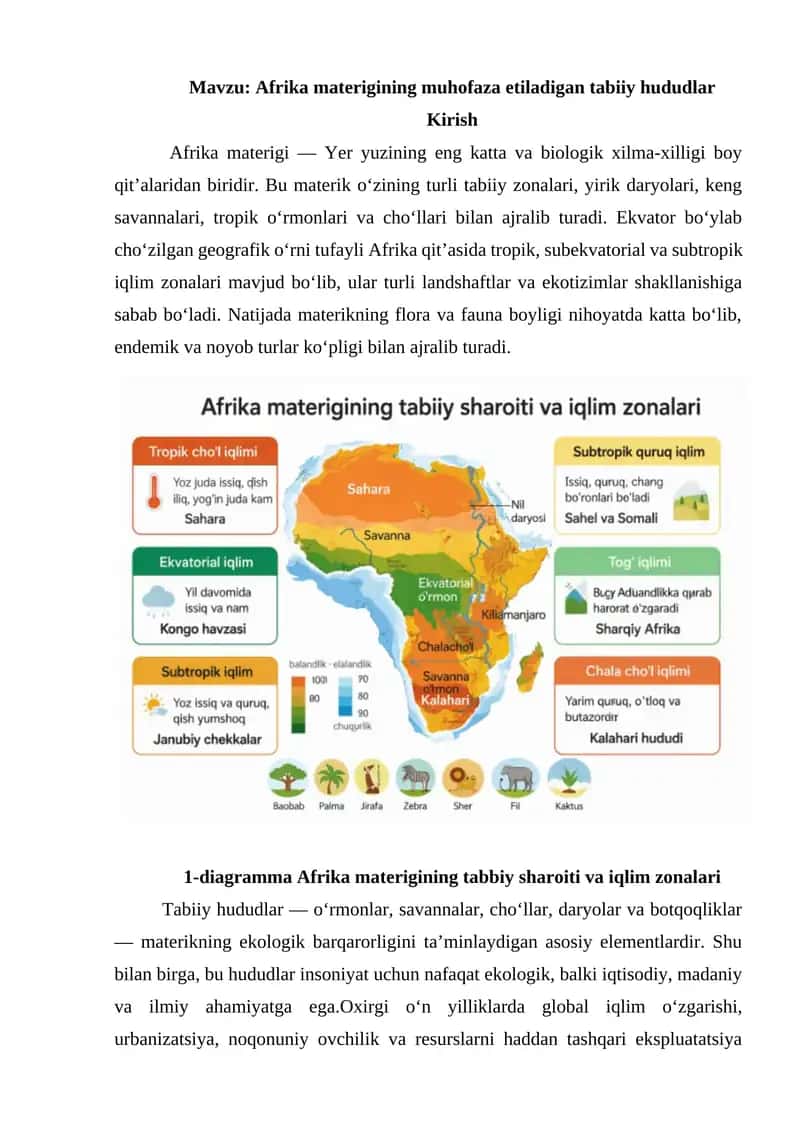 Afrika materigining muhofaza etiladigan tabiiy hududlar 1