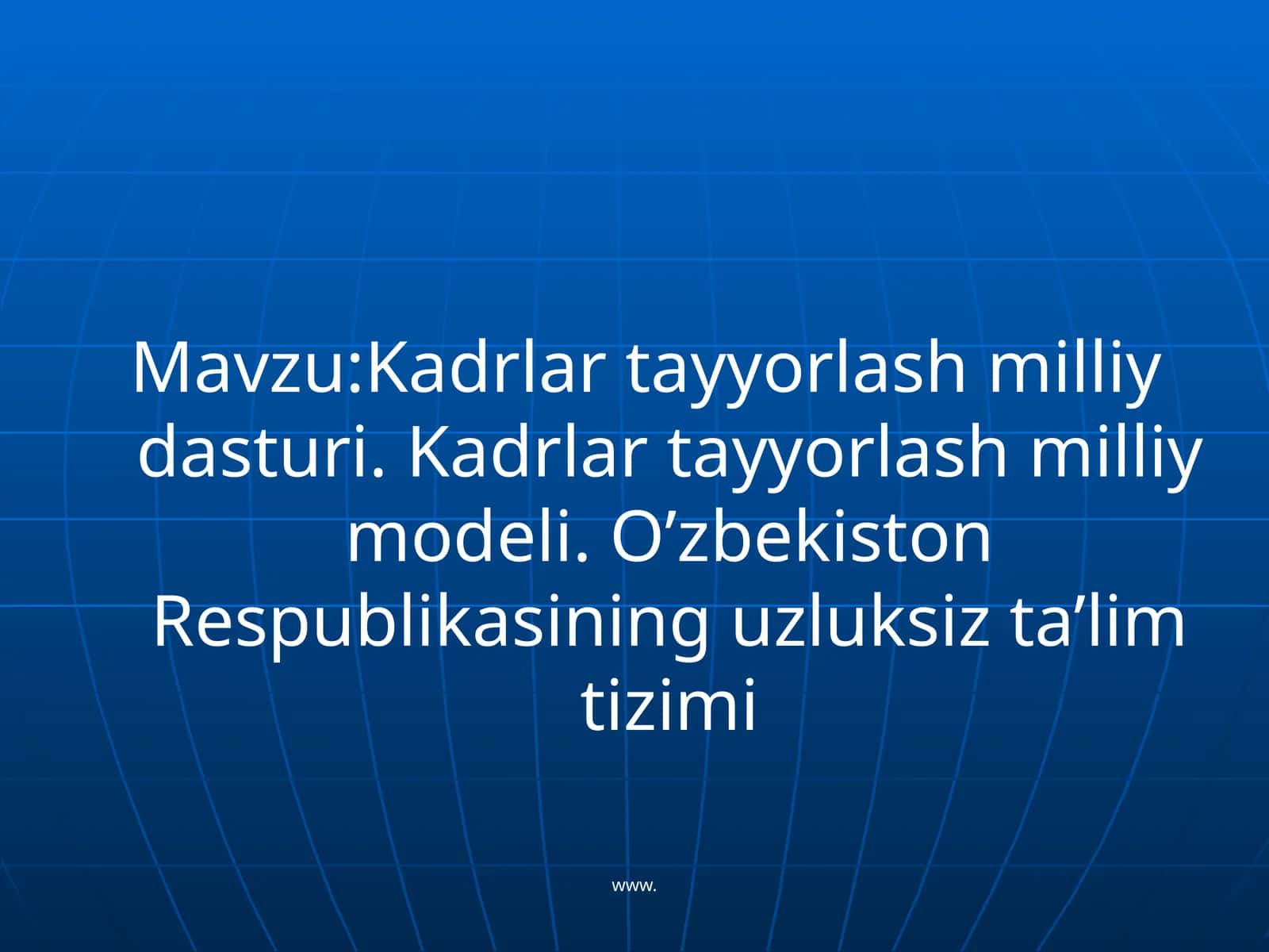 Kadrlar tayyorlash milliy dasturi 1