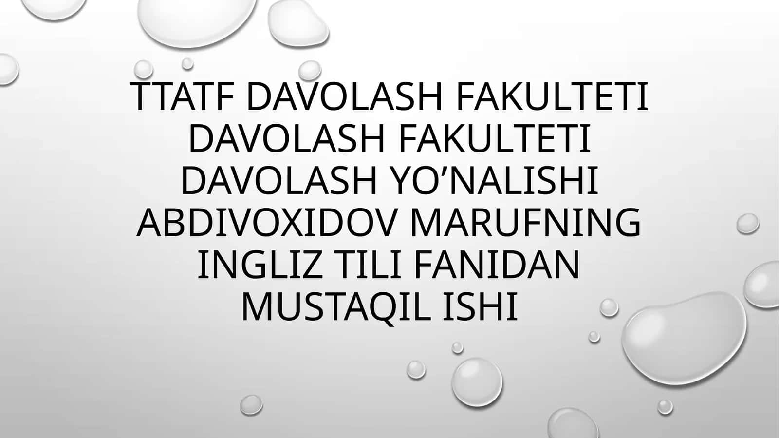 Davolash Fakulteti Taqdimotlar 1