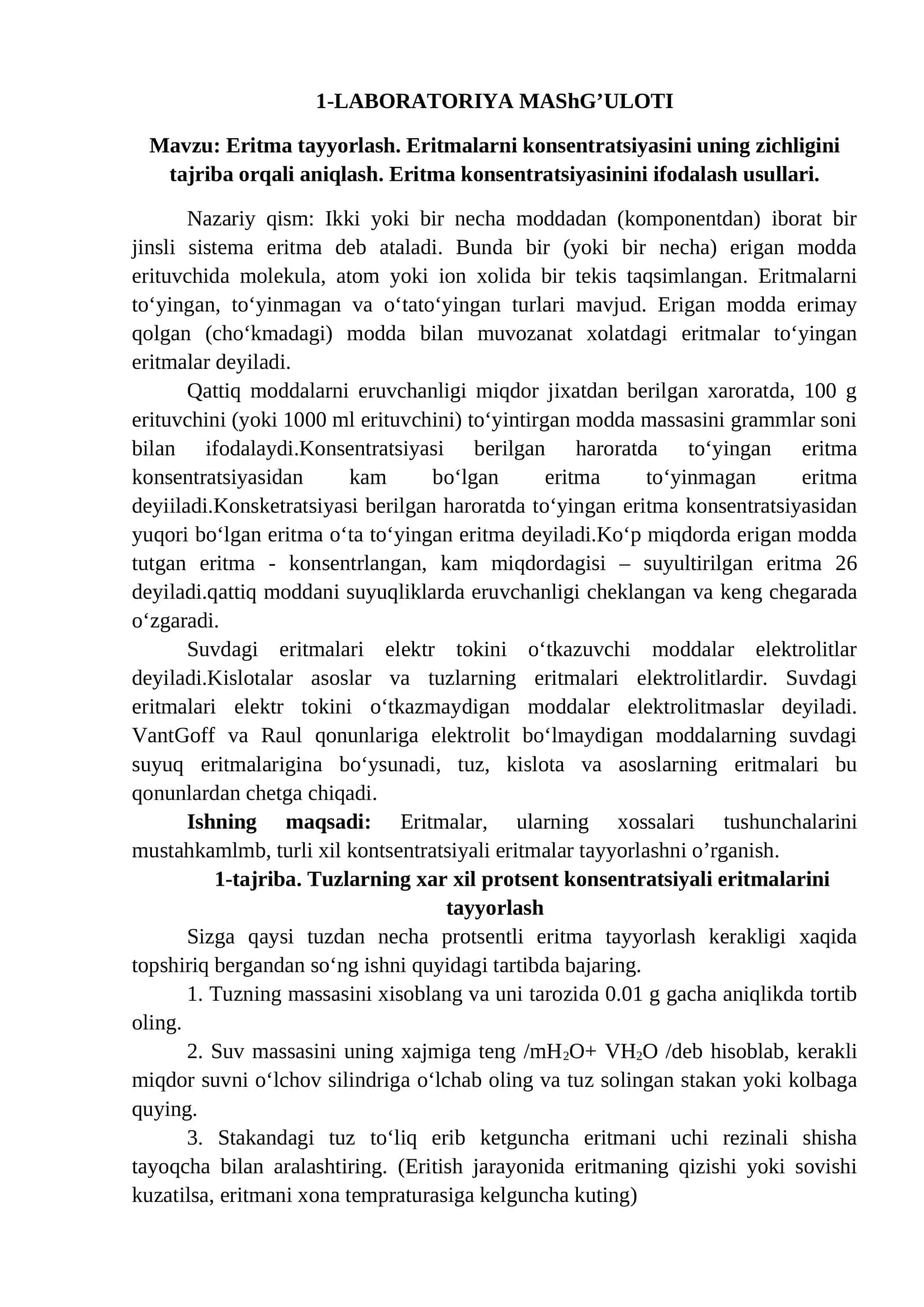 Laboratoriya Mas'huloti 1
