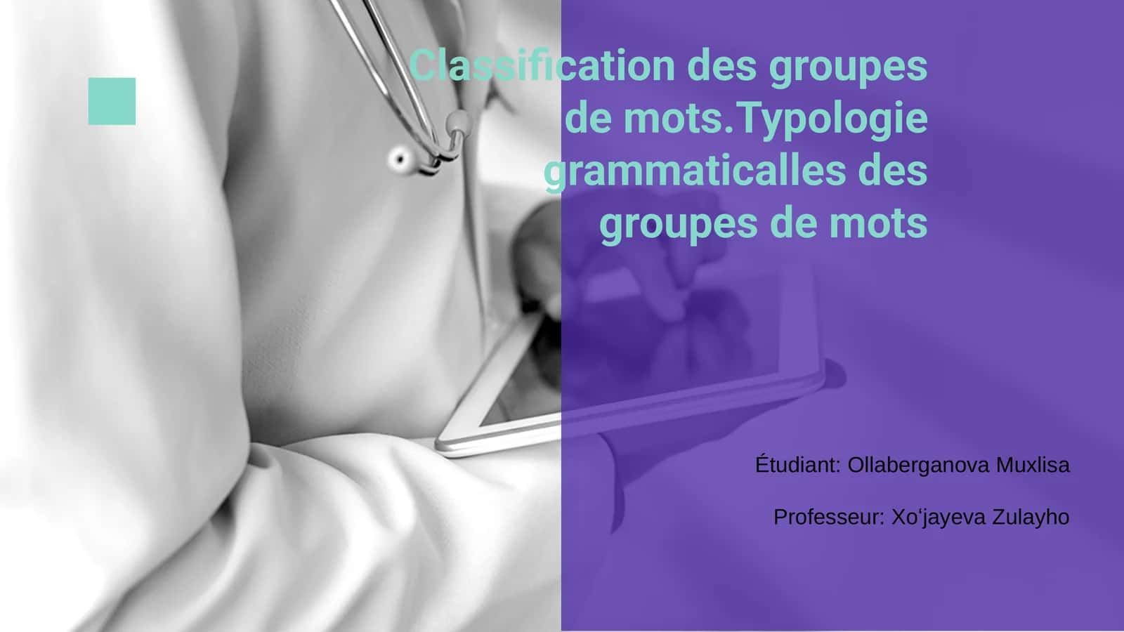 Classification des groupes de mots 1