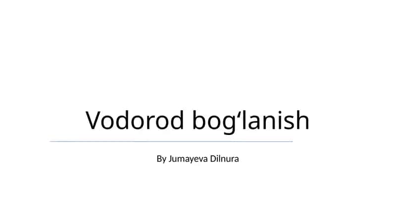 Vodorod bog'lanish 1