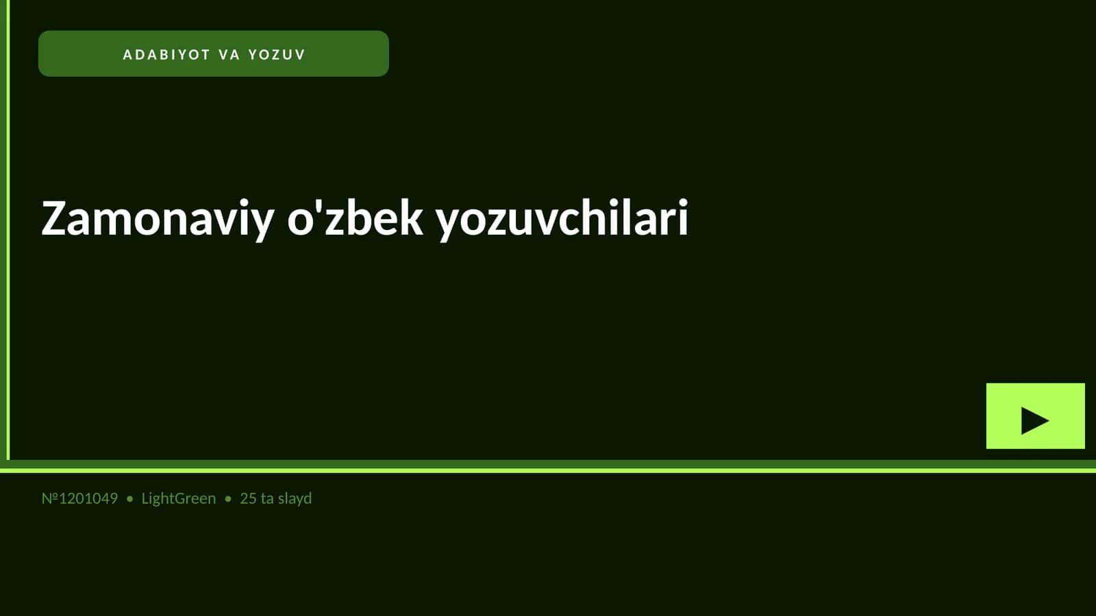 Zamonaviy o'zbek yozuvchilari 1
