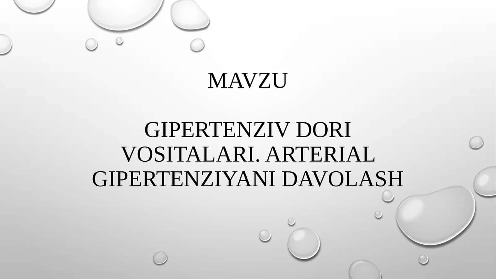 Gipertenziv dori vositalari 1