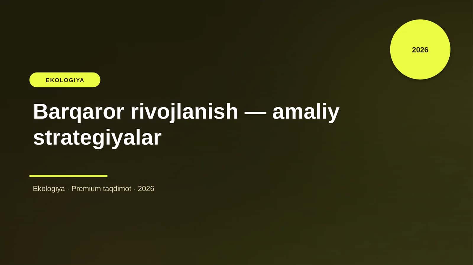 Barqaror rivojlanish — amaliy strategiyalar 1