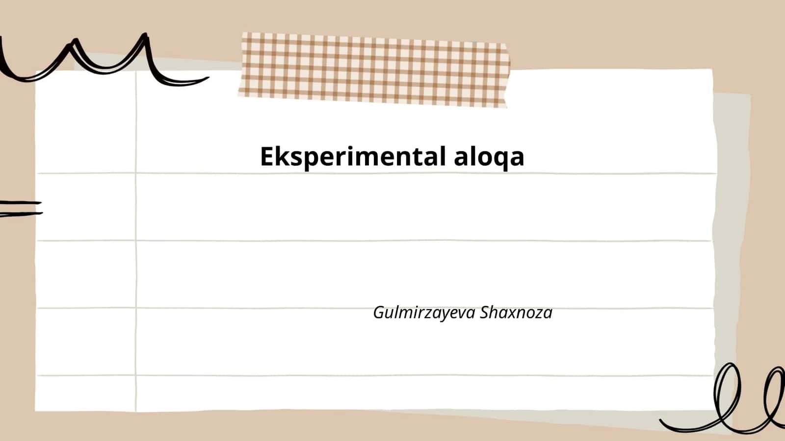 Eksperimental aloqa 1