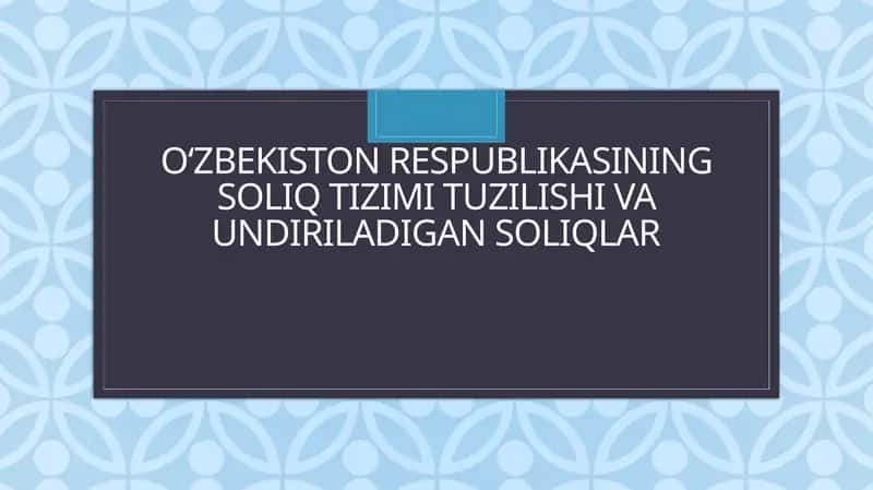 Soliq Tizimi 1