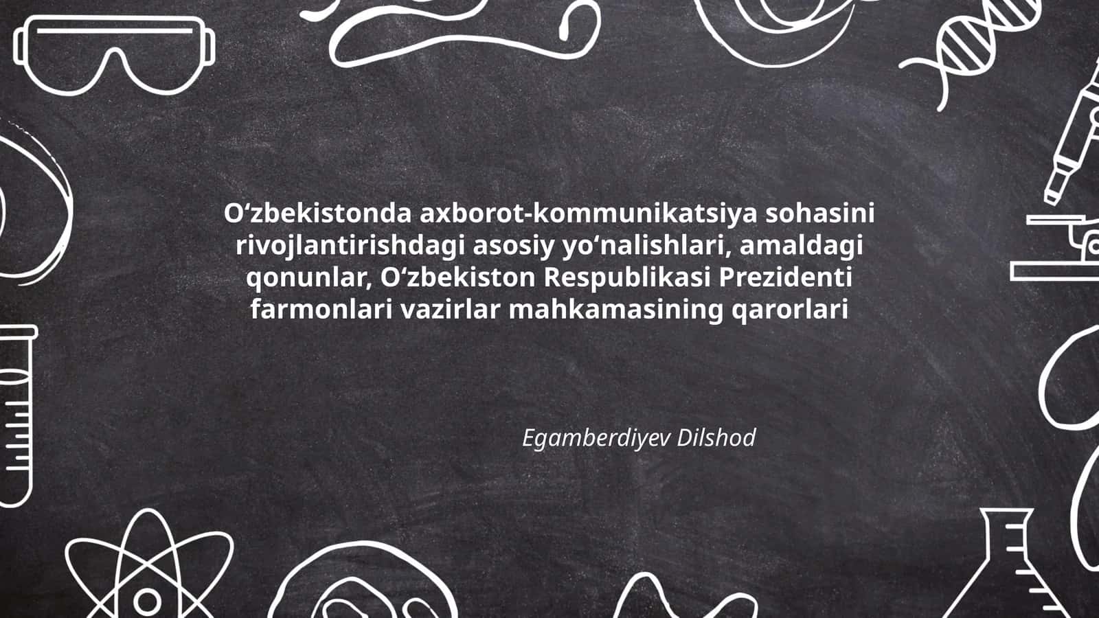 Oʻzbekistonda axborot-kommunikatsiya sohasini rivojlantirishdagi asosiy yoʻnalishlari 1