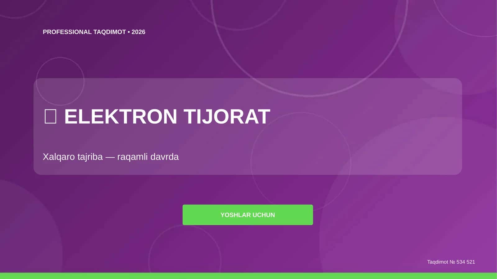 Elektron Tijorat: Xalqaro Tajriba (Raqamli Davrda) [Yoshlar Uchun] 1