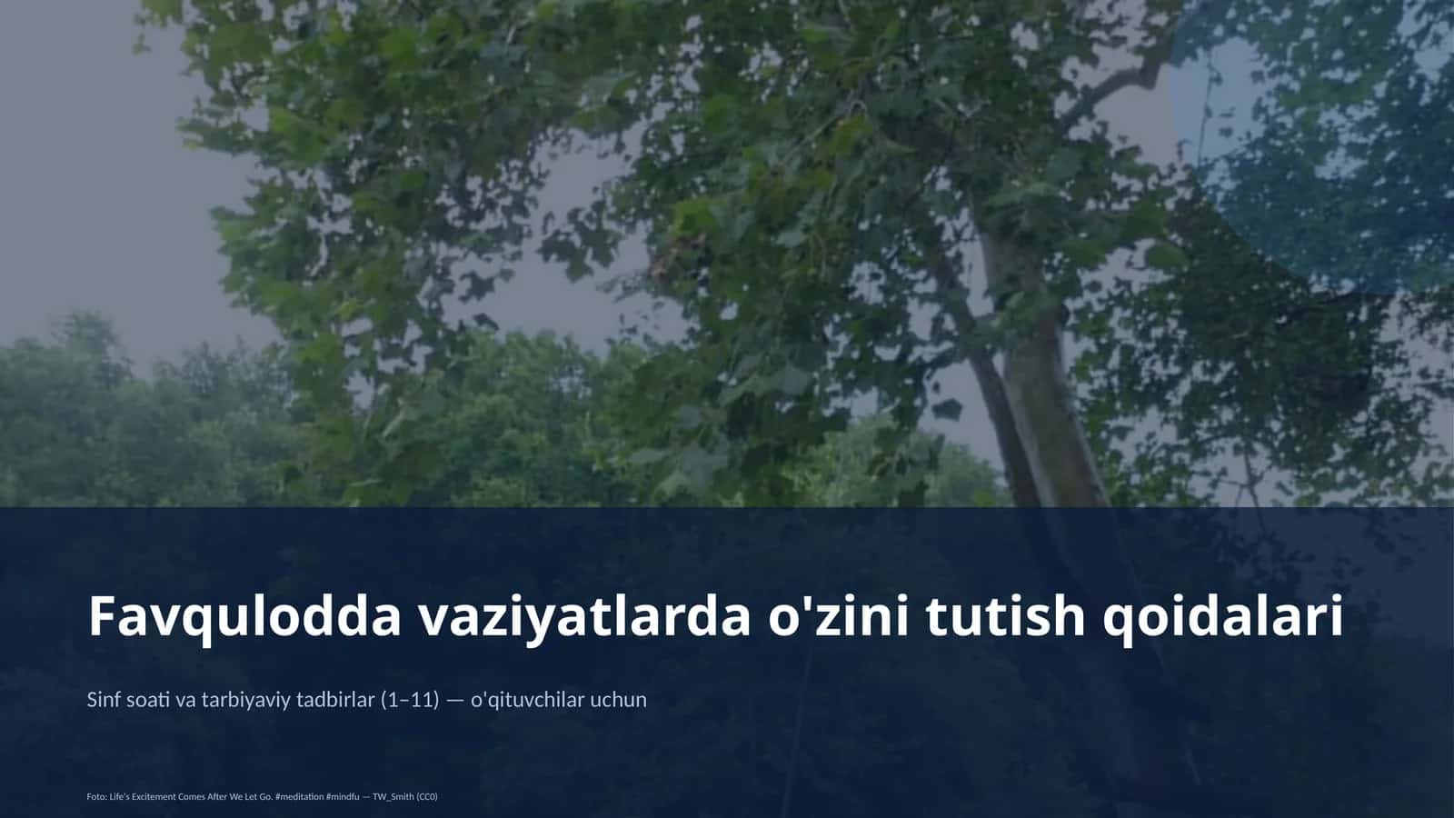 Sinf soati va tarbiyaviy tadbirlar (1–11) — o'qituvchilar uchun 1