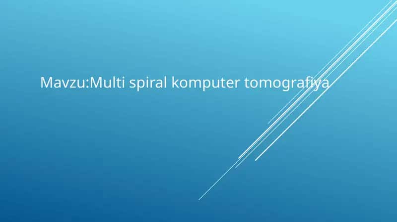 Multi spiral komputer tomografiya 1