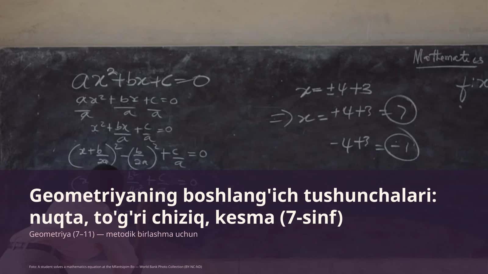 Geometriyaning boshlang'ich tushunchalari: nuqta, to'g'ri chiziq, kesma (7-sinf) 1