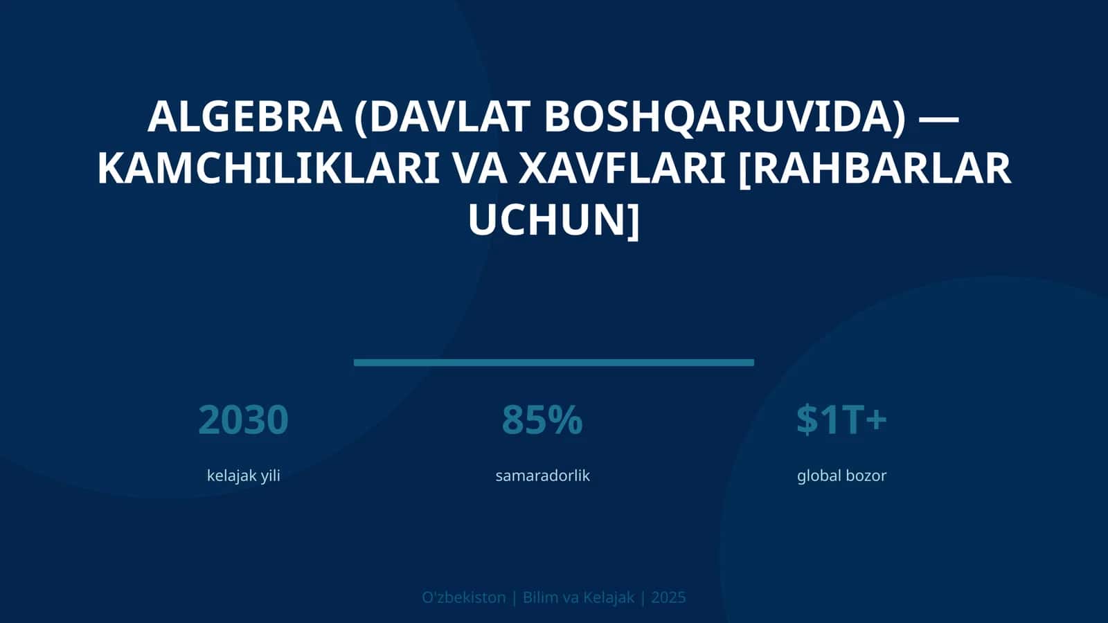 Algebra (davlat boshqaruvida) — kamchiliklari va xavflari [rahbarlar uchun] 1