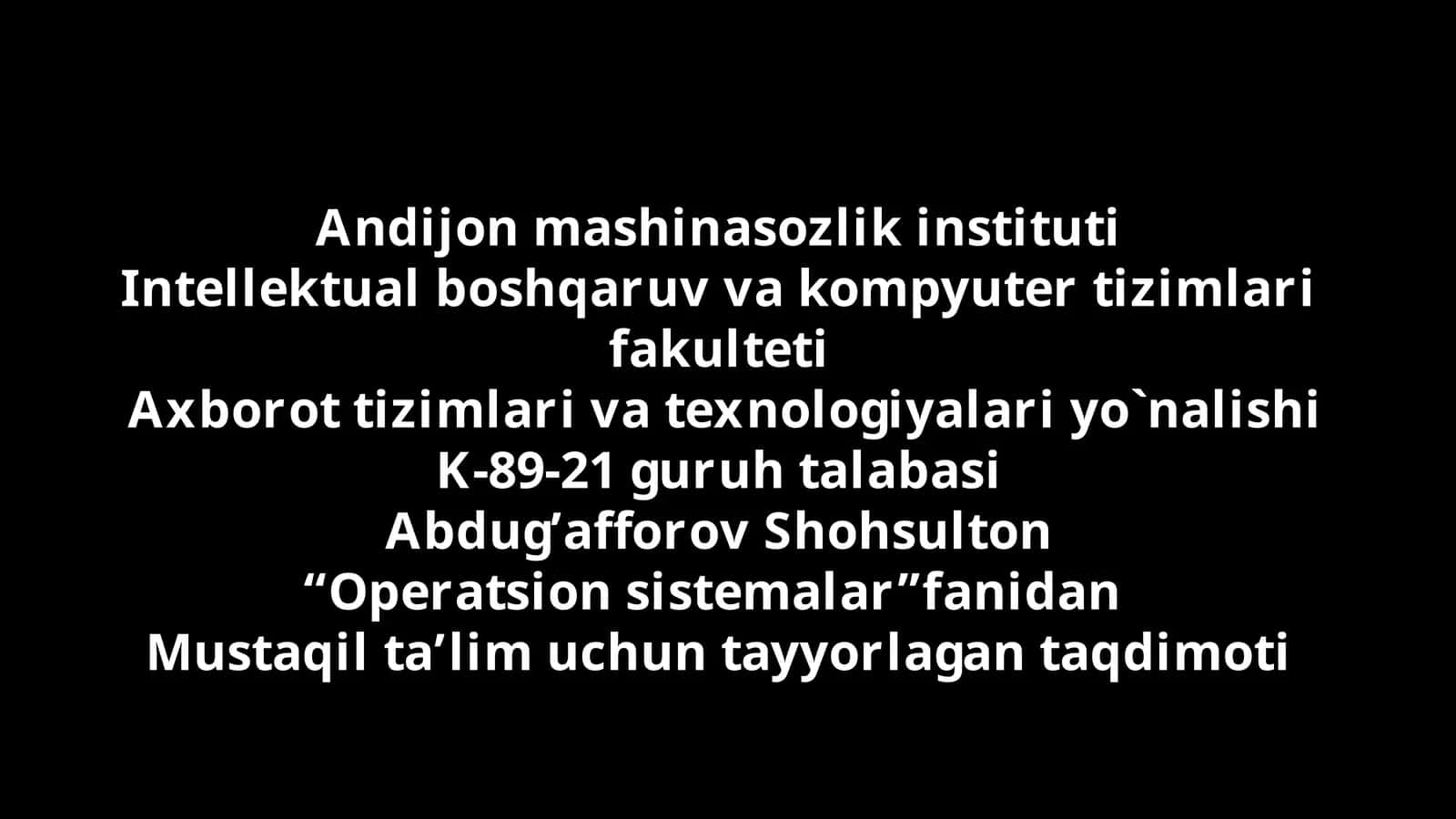 Intellektual boshqaruv va kompyuter tizimlari fakulteti 1