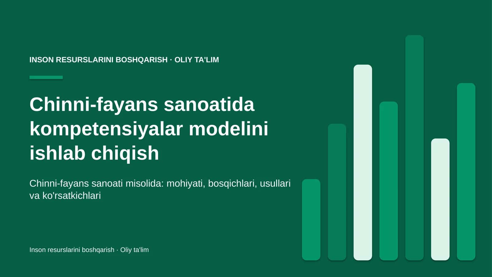 Chinni-fayans sanoatida kompetensiyalar modelini ishlab chiqish 1