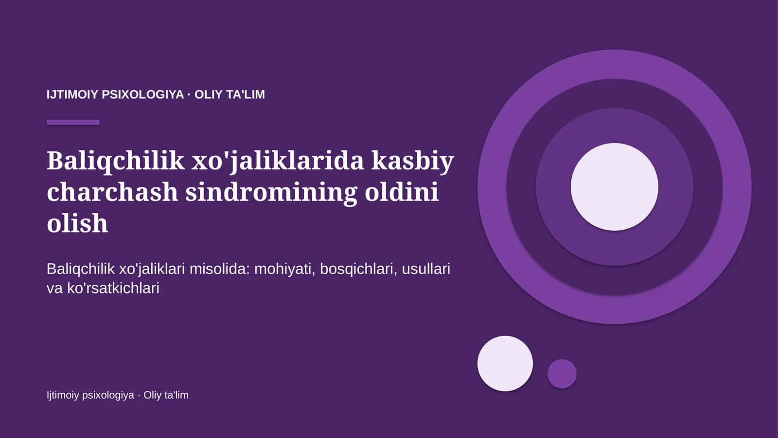 baliqchilik xo'jaliklarida kasbiy charchash sindromining oldini olish 6490 1