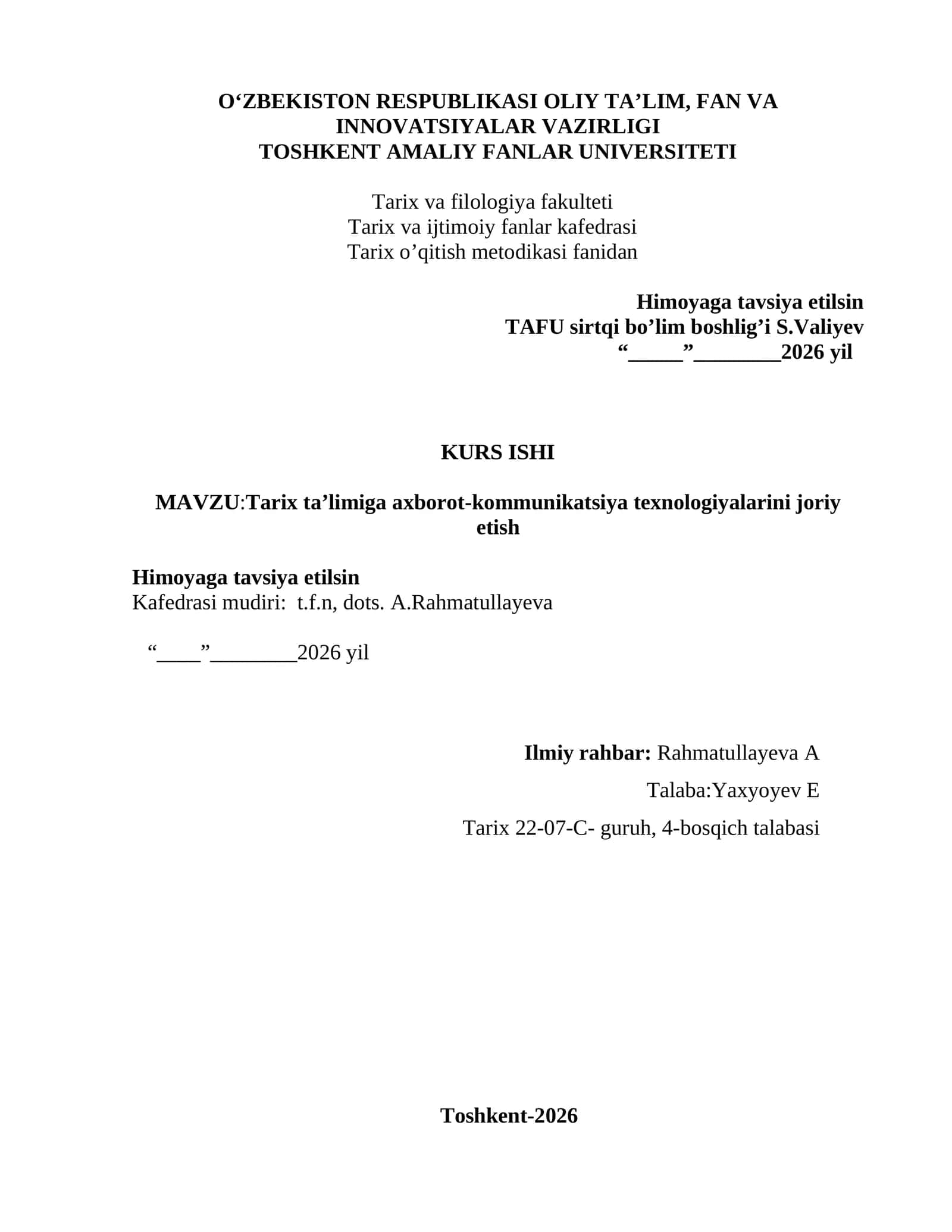 Tarix ta’limiga axborot-kommunikatsiya texnologiyalarini joriy etish 1